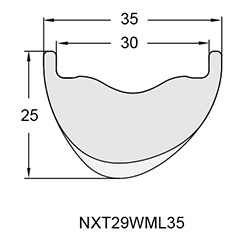 Mountain Bicycle Carbon Rim Profile Drawing NXT29WML29